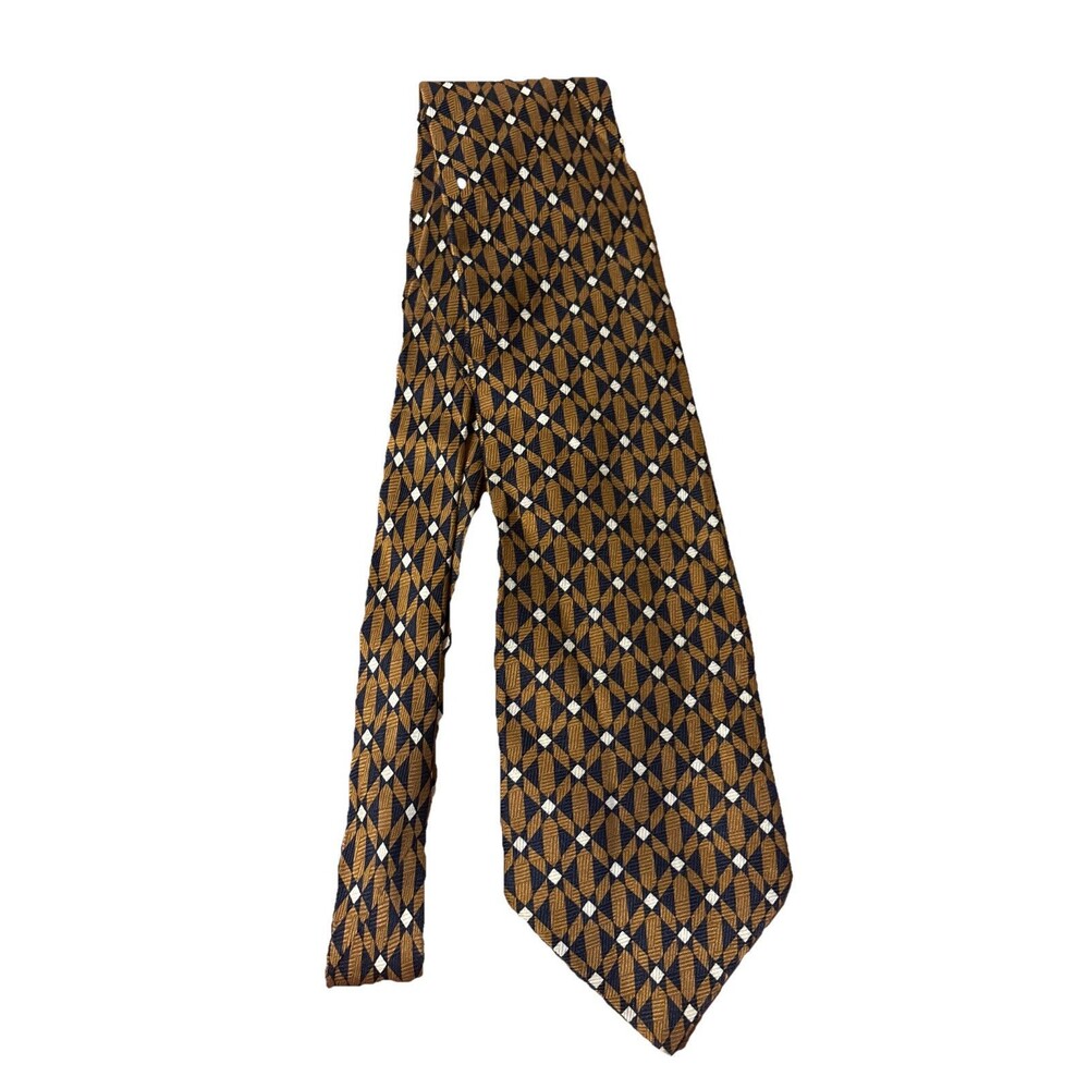 Tied & True Men's Tie 100% Polyester Brown Black White  60”